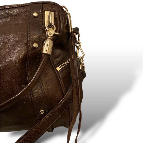 BROWN LEATHER REBECCA MINIKOFF PURSE - Picture 5 of 9
